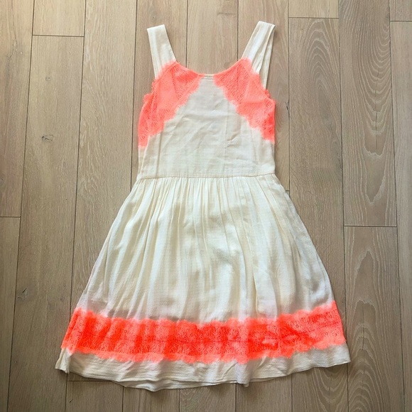 Free People Georgia Lace Dress in Cream & Orange Size 0 - Picture 2 of 16